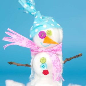 3D Cotton Ball Snowman Craft