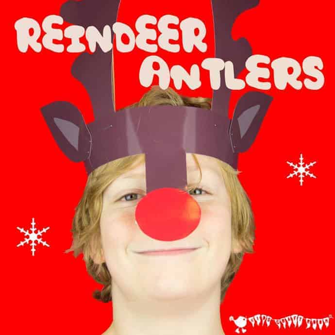 Reindeer Antlers Christmas Headband - Free Colour Printable from Kids Craft Room
