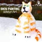 SNOW PAINTING, a fabulous Winter art activity for kids. Bring your snowman creations to life! #snowman #snowmancraft #winter #wintercrafts #wintercraftsforkids #kidscrafts #craftsforkids #winteractivities #winterideas #winterplayideas #smallworldplay #playideas #kidsart #winterart #artideas #winterartideas #painting #kidspainting #paintingideas #snow #processart