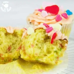 Make Valentine's Day Cupcakes. A colourful recipe for kids.