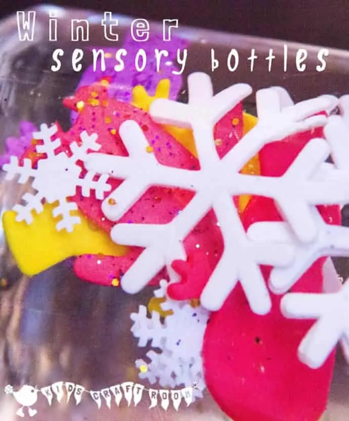 WINTER SENSORY BOTTLES - fun exploration for babies and toddlers.