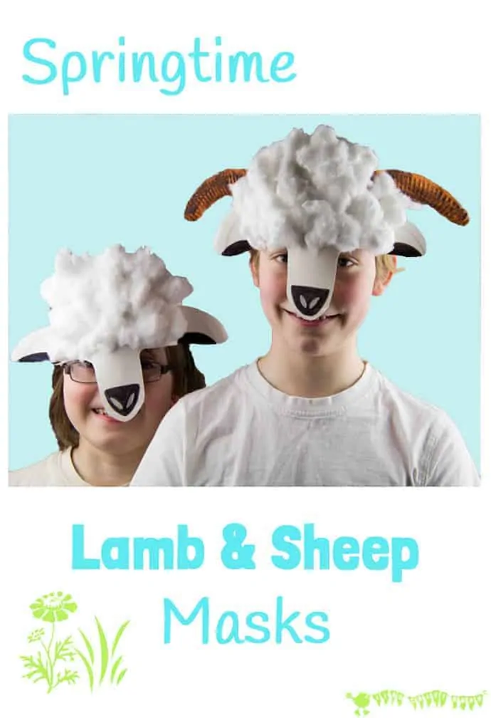 PAPER PLATE LAMB AND SHEEP MASKS - A great animal kids craft to promote imaginative play.