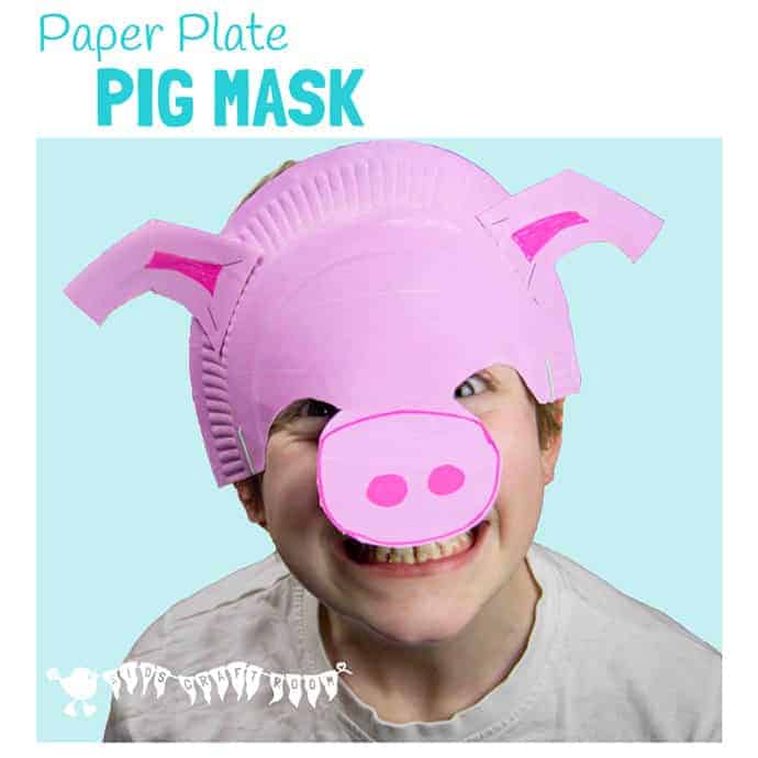 PAPER PLATE PIG MASK Fantastic for imaginative play. It sits on the forehead so it's great for kids that don't like full face masks and for glasses wearers too. 