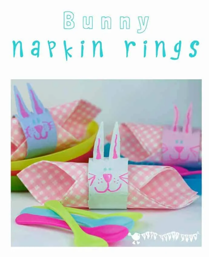 EASTER BUNNY NAPKIN RINGS - a fun and up-cycled Easter craft for kids.