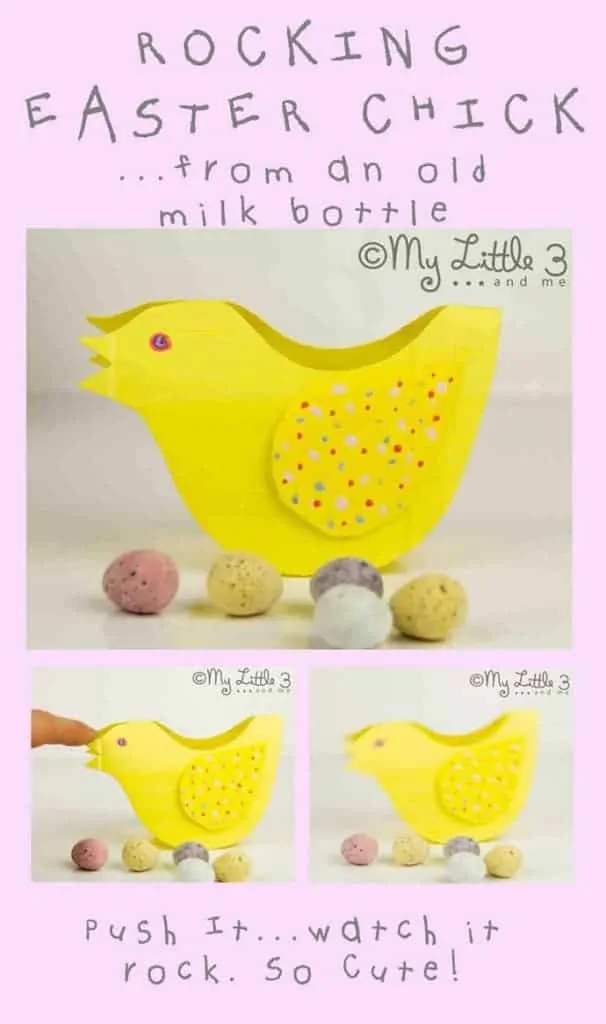Cute Rocking Chick - a fun recycled Easter craft for kids.