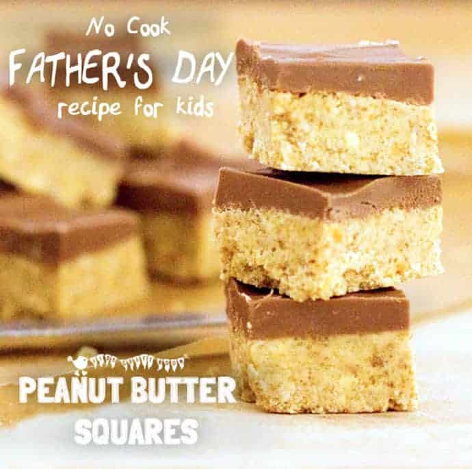 No Cook Peanut Butter Squares - a fabulous easy recipe for kids.