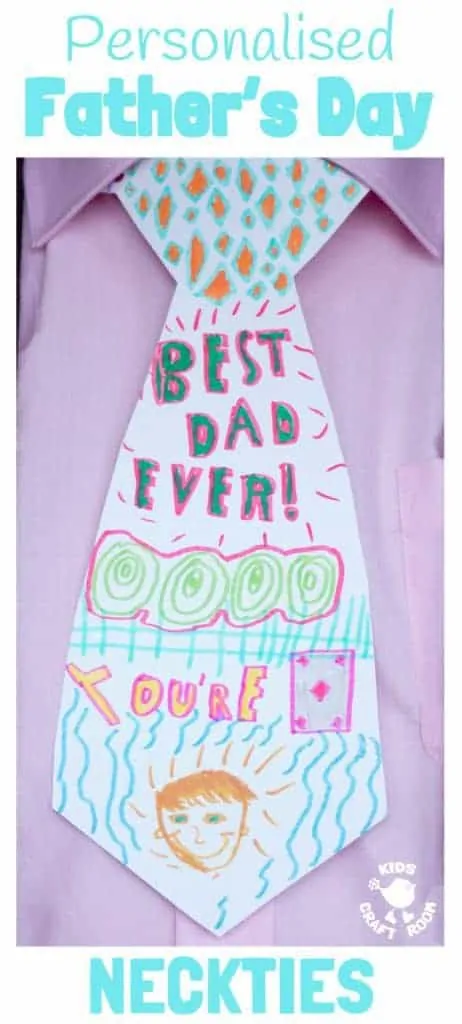 Personalised Neckties is a fun Father's Day Craft for children of all ages. Every Dad will love this Father's Day gift idea.