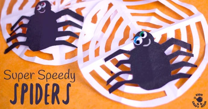 SPEEDY SPIDER CRAFT - Make quick spider decorations in minutes. Great as a Halloween spider craft or an Itsy Bitsy Spider activity. 
