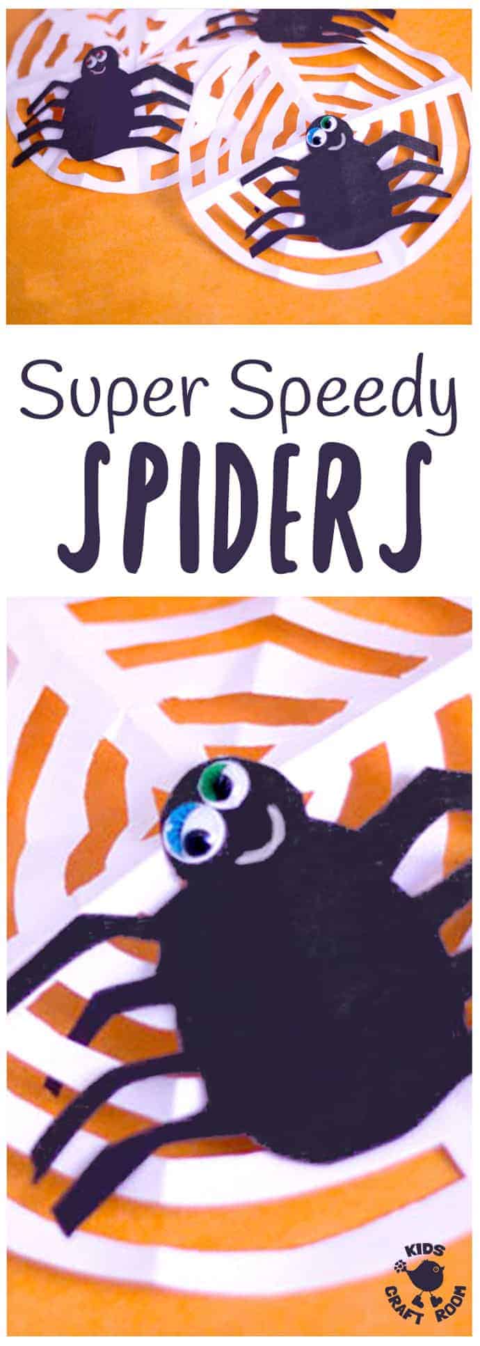 SPEEDY SPIDER CRAFT - Make quick spider decorations in minutes. Great as a Halloween spider craft or an Itsy Bitsy Spider activity. 