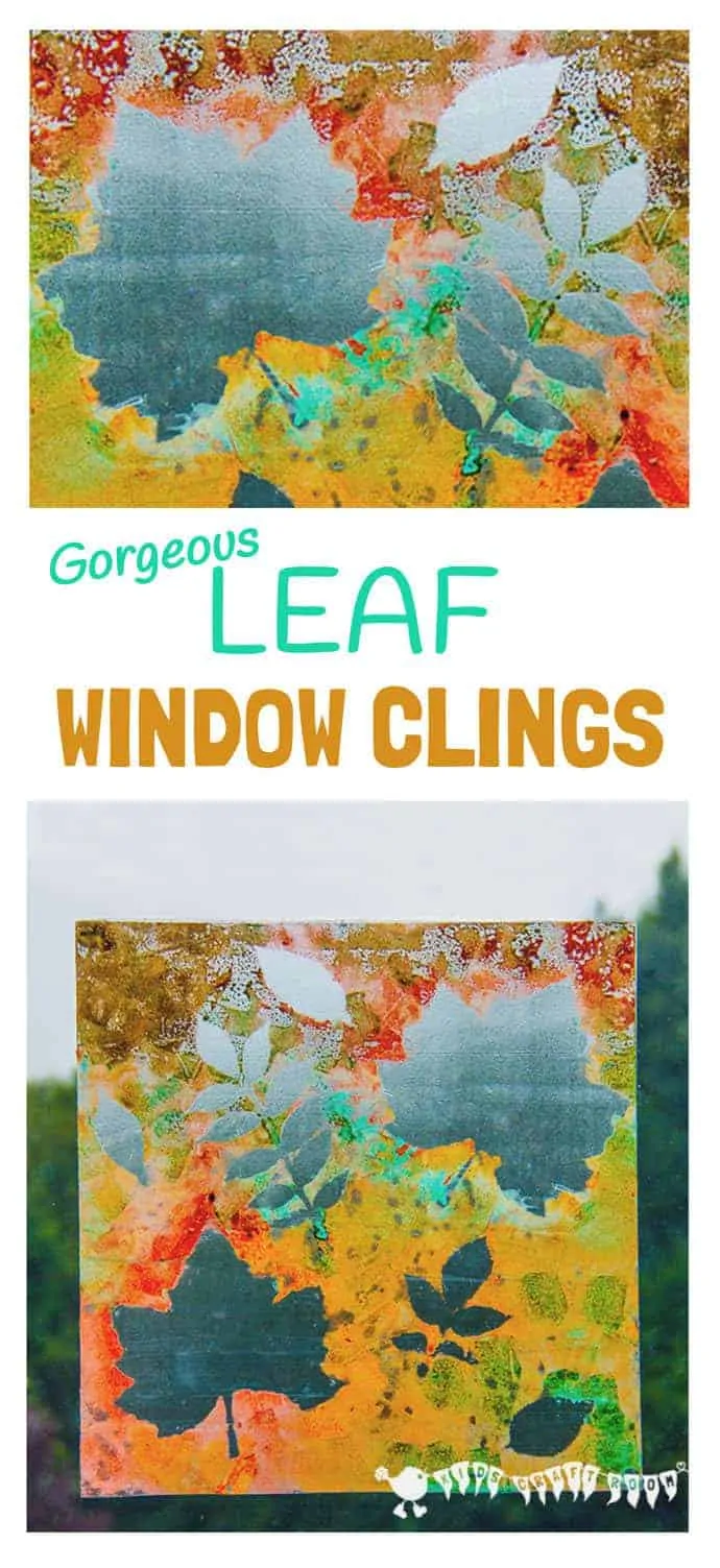 FALL LEAF ART - Make removable window paintings/window clings. A beautiful Fall leaf craft activity that captures the Nature's magic and brings all the beautiful colours inside.