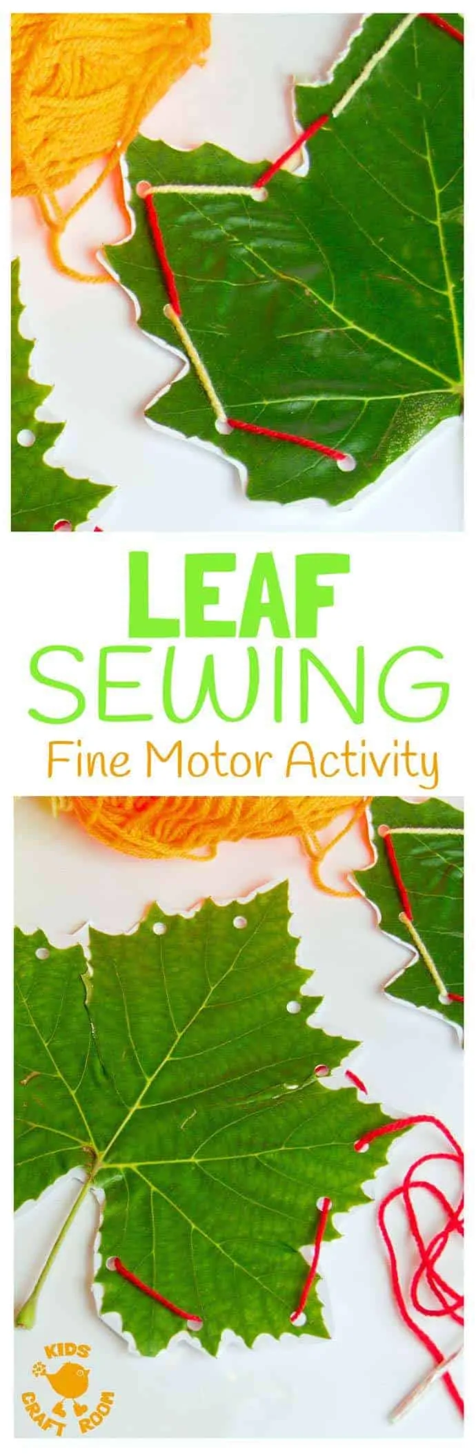 A collage of leaf sewing.