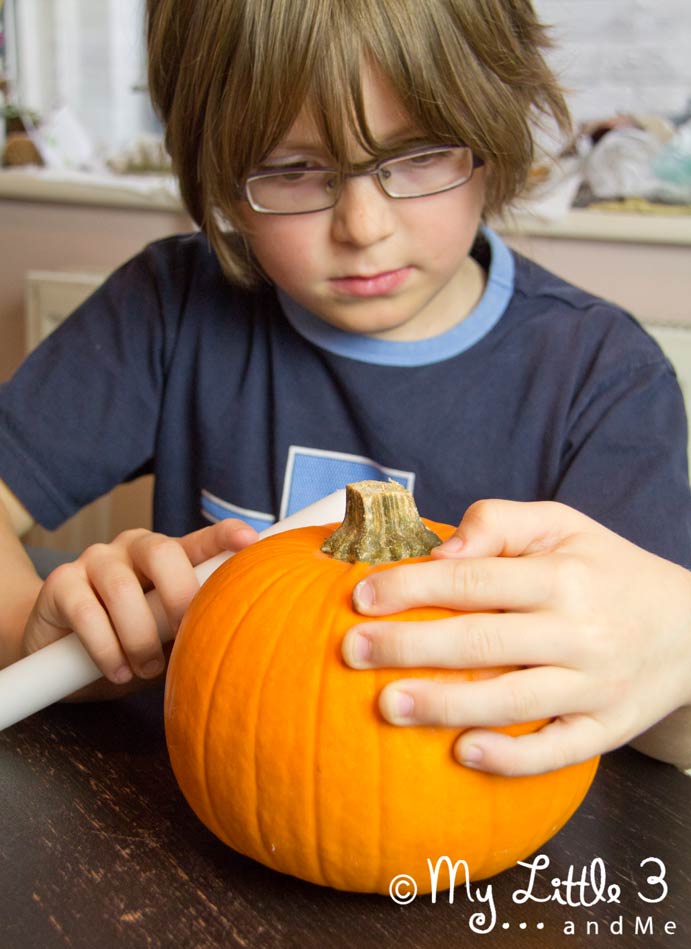 Wax Resist Pumpkin Painting - A Fun Pumpkin Carving Alternative - step 1.