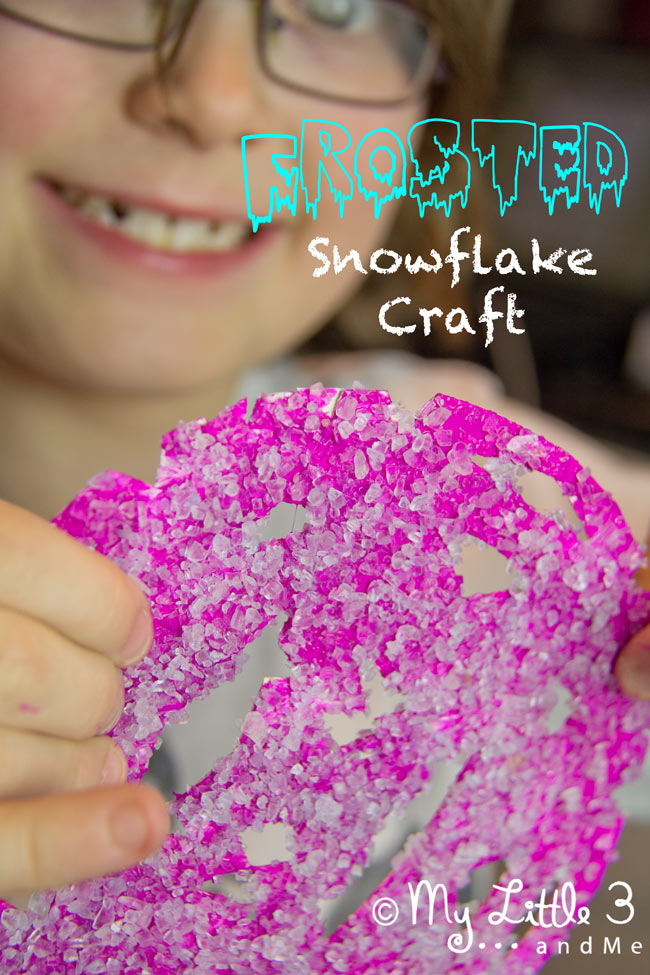 FROSTED SNOWFLAKE CRAFT - A simple Winter craft for kids with a fun sensory element. 