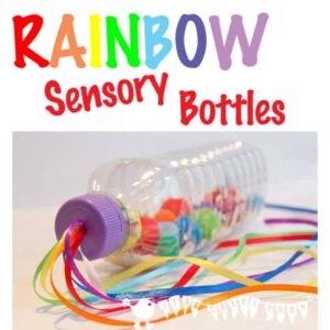 RAINBOW SENSORY BOTTLES A bright and colourful sensory play activity and a musical instrument too. Great fun for all ages