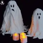 GHOST LUMINARIES -Make DIY Mod Roc Ghost Lights. A fun and different Halloween lantern craft idea great for little and big kids.