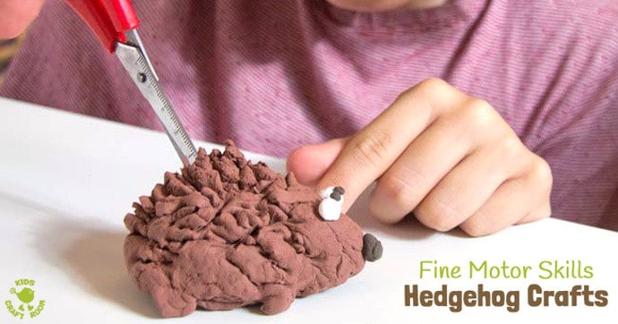 HEDGEHOG CRAFTS TO BUILD FINE MOOR SKILLS - fun 3D Autumn / Fall crafts for kids that develop fine motor skills and encourage a love of Nature.