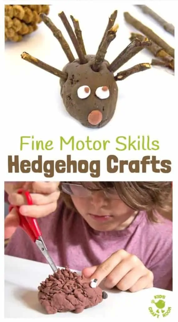 HEDGEHOG CRAFTS TO BUILD FINE MOOR SKILLS - fun 3D Autumn / Fall crafts for kids that develop fine motor skills and encourage a love of Nature.