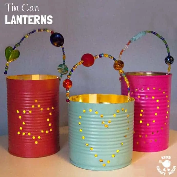 Tin Can Lanterns Square