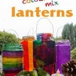 Easy Stained Glass Effect Lanterns, a lovely Autumn/Fall craft for kids and a great way to explore colour mixing.