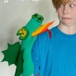 Make an easy no sew DRAGON SOCK PUPPET - great for imaginative play.
