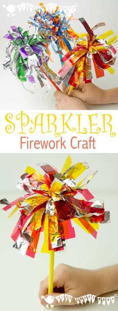My children love sparkler fireworks but as a mum I find them a bit scary and worry about possible accidents and burns! Don't you? Whether you're celebrating Bonfire Night, Fourth of July, New Year or a birthday here's a fun Kid Safe Sparkler Firework Craft to add to the festivities.