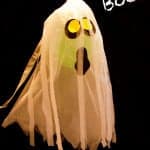 BOO! Easy Spooky Ghost craft - floating decorations for Halloween. Fun to make and play with.