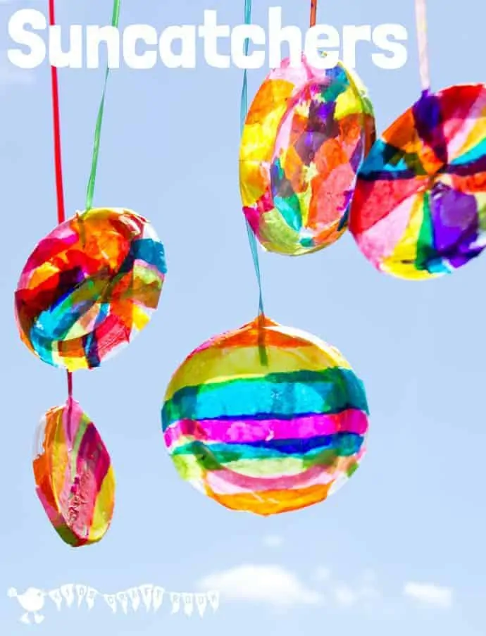 TISSUE PAPER SUNCATCHER CRAFT. These DIY suncatchers are a gorgeous Summer craft for kids. They look so bright and colourful and are super easy to make for all ages.