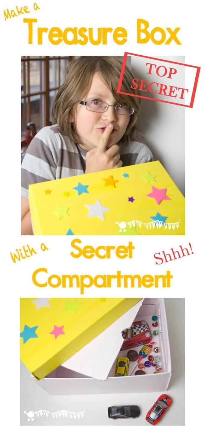 Shhhh, don't tell but we've been making TREASURE BOXES WITH SECRET COMPARTMENTS! Kids will adore stashing away their little treasures out of sight and you'll love that they're keeping things tidy! 