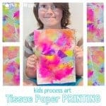 TISSUE PAPER PRINTING - A bright and vibrant process art for kids. Have you tried it before? You'll love how colourful and fun it is!