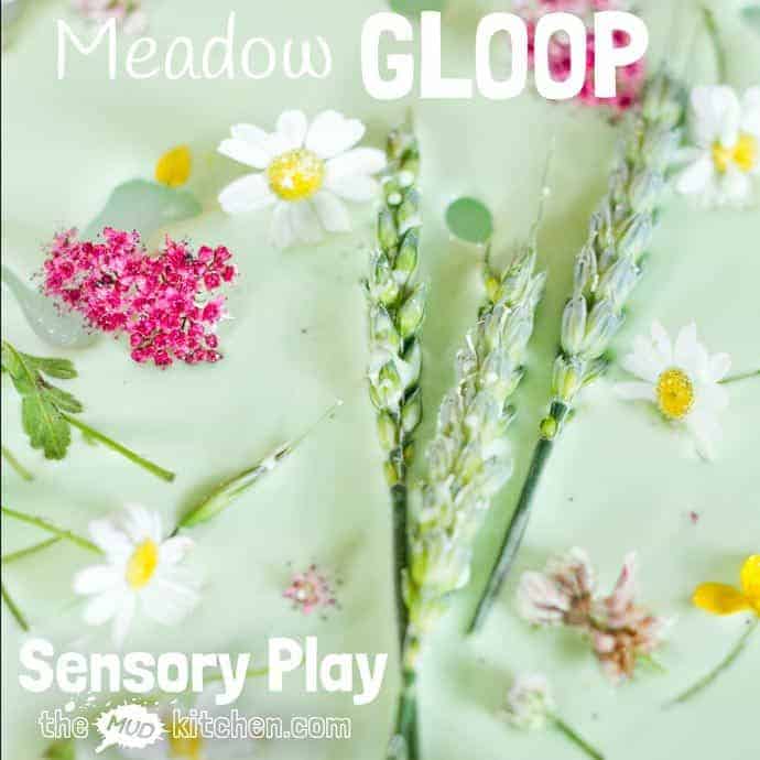 Meadow Oobleck/Gloop is an exciting sensory play opportunity that stimulates kids senses, connects them with Nature and promotes many areas of learning.