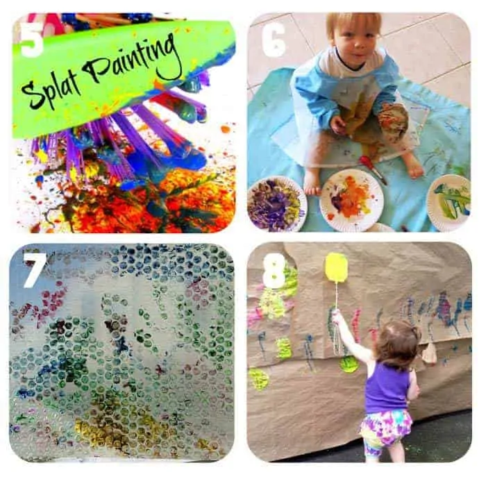 Painting activities for babies and toddlers 5-8.