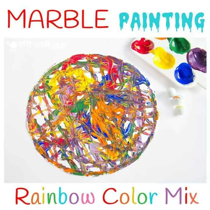 Rainbow Color Mix Marble Painting - Kids Craft Room