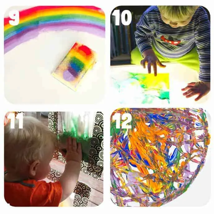 Process art painting activities for babies and toddlers.