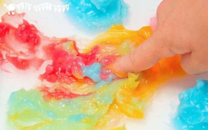 Finger paint isn't just for babies and toddlers! Here's an easy homemade sensory and edible finger paint recipe that kids of all ages will adore exploring.