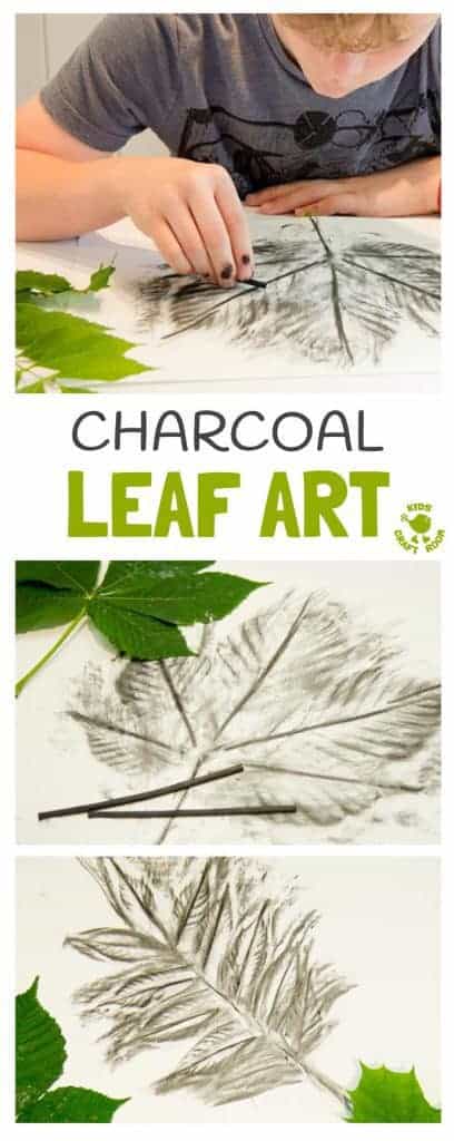 CHARCOAL LEAF ART- Charcoal is a super medium for kids to explore the shape, texture and patterns of leaves. An interesting leaf craft to try all year round. This leaf activity makes a great Fall art idea and nature craft for all year round.