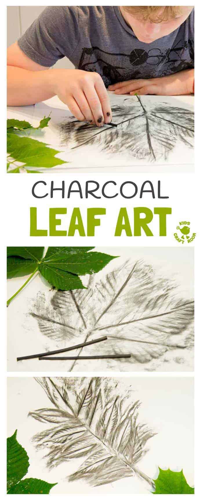 CHARCOAL LEAF ART- Charcoal is a super medium for kids to explore the shape, texture and patterns of leaves. An interesting leaf craft to try all year round. This leaf activity makes a great Fall art idea and nature craft for all year round. #kidsart #artforkids #drawing #drawingideas #kidsdrawing #processart #teachingideas #artideas #leafart #leafpictures #leafdrawings #leaves #charcoal #charcoalart #naturecrafts #kidscrafts #kidsactivities #kidscraftroom