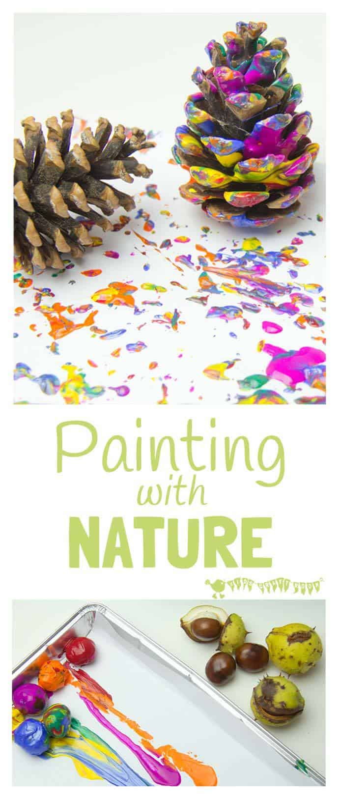 Autumn painting with nature is an exciting process art technique for kids that explores textures and patterns in a fun and open-ended way.