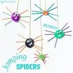 JUMPING SPIDER CRAFT - These are the cutest, bounciest little spiders ever! So quick, easy and cheap for kids to make and play with. A fun Halloween spider craft or for all year round.