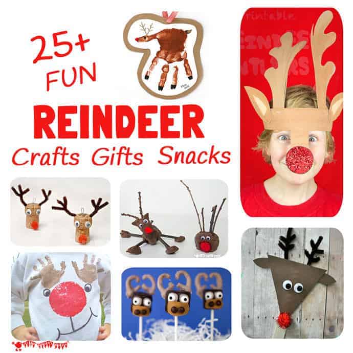 Here's 25+ fantastic reindeer ideas in one place! We've got reindeer crafts, reindeer play ideas, reindeer snacks and reindeer gifts to make. Have fun!