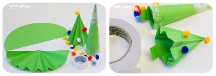 Christmas-Gift-Wrapping-Ideas-making-paper-trees