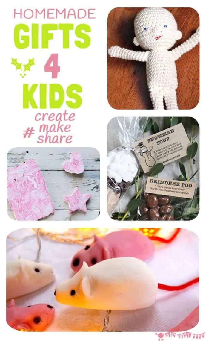 HOMEMADE GIFTS FOR KIDS - December's featured posts from #CreateMakeShare on Kids Craft Room. 
