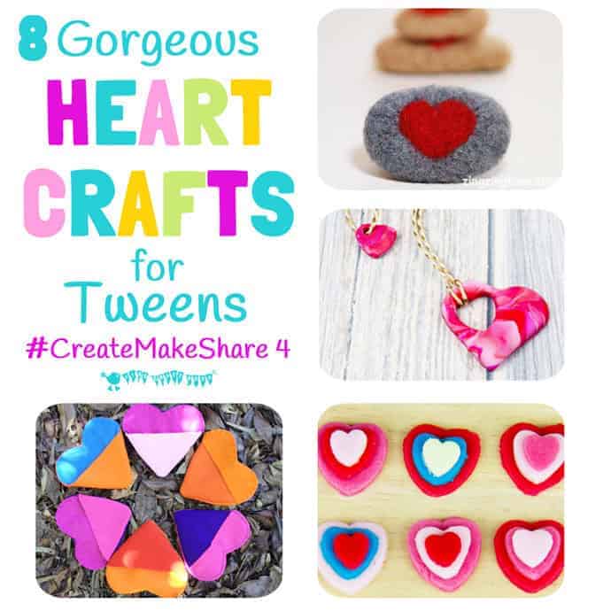 Create Make Share is here featuring 8 FANTASTIC HEART CRAFTS FOR TWEENS & TEENS. There's tasty sweets, pretty jewellery and decorations to make a bedroom super cute! Enjoy them on your own or with your BFF...you're going to LOVE them! 