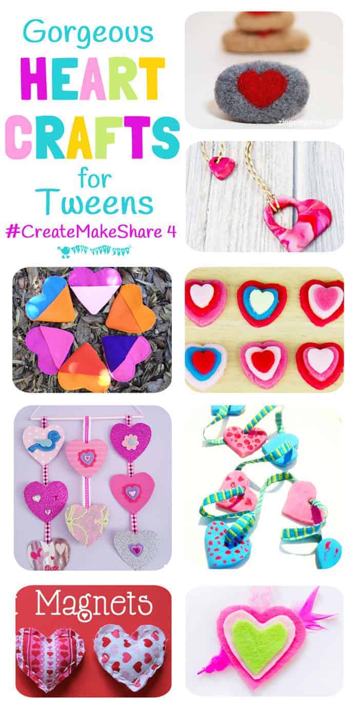 Create Make Share is here featuring 8 FANTASTIC HEART CRAFTS FOR TWEENS & TEENS. There's tasty sweets, pretty jewellery and decorations to make a bedroom super cute! Enjoy them on your own or with your BFF...you're going to LOVE them! 
