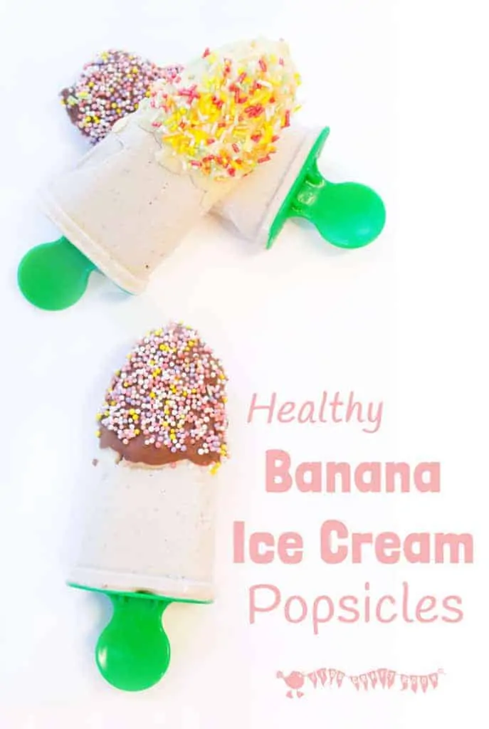HEALTHY BANANA ICE CREAM POPSICLES - A fun, tasty and healthy recipe that kids will love to make and munch! An easy way to get one of your five a day!