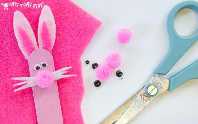 Adding-features-to-pop-up-bunny-rabbit-puppet-craft