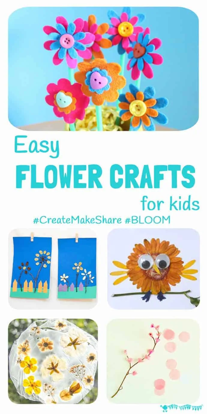 EASY FLOWER CRAFTS FOR KIDS - Summer is the perfect time of year to get kids looking at, enjoying and learning about flowers.