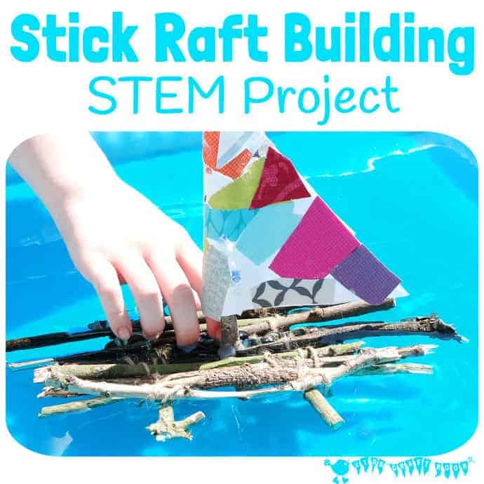Stick Raft Building STEM Project. Can you build a raft that really floats? How much weight can your stick raft carry? Can your raft cope in a real stream? This STEM challenge is great fun for kids and a super way to get them stretching and developing their skills and engaging with Nature.