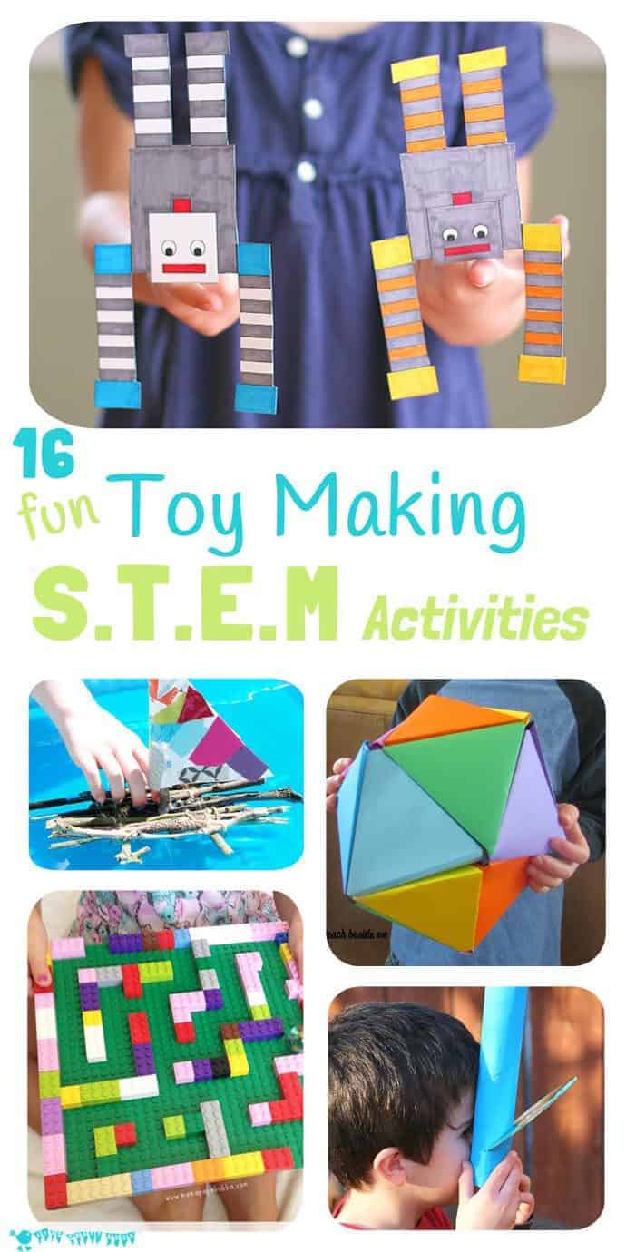Inspire kids to develop skills in Science, Technology, Engineering and Math with these 16 Toy Making STEM Projects. Kids will love to make, learn and play!