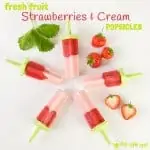 STRAWBERRIES & CREAM POPSICLES - Get ready for Summer with this fruit packed popsicle recipe. With no added sugar or nasties each ice lolly gives you one of your five-a-day. Yum!