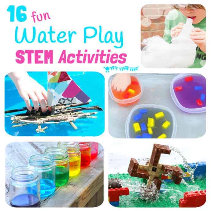 16 exciting Water Play STEM projects kids will love! STEM Water play ideas are great educational Summer activities...Kids learn best when they're having fun!